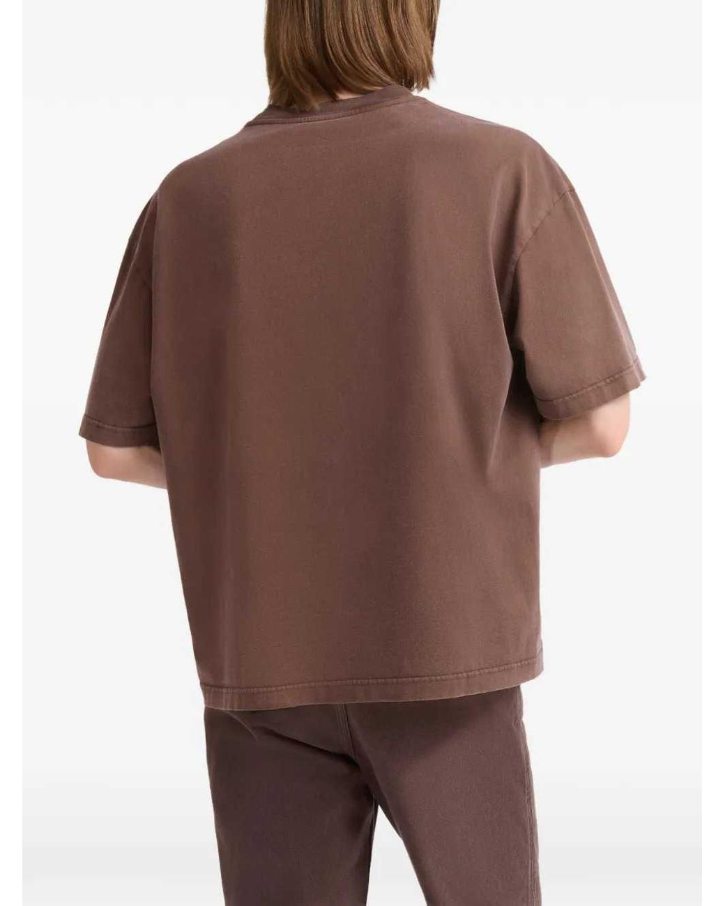 Marni Brown Cotton T-Shirt With Planet Print for men