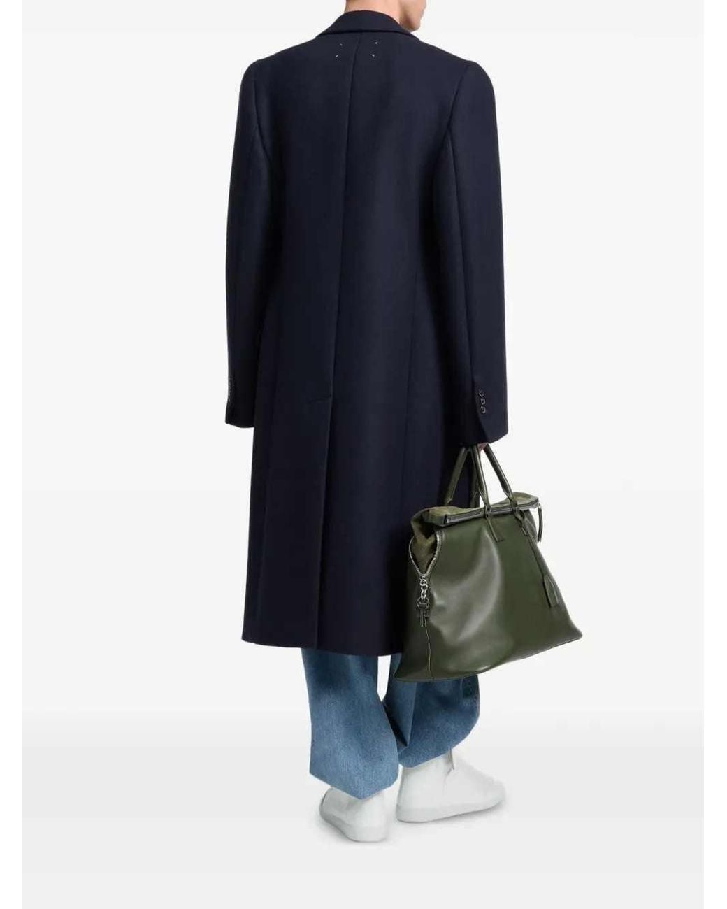 Maison Margiela Blue Double-Breasted Coat for men