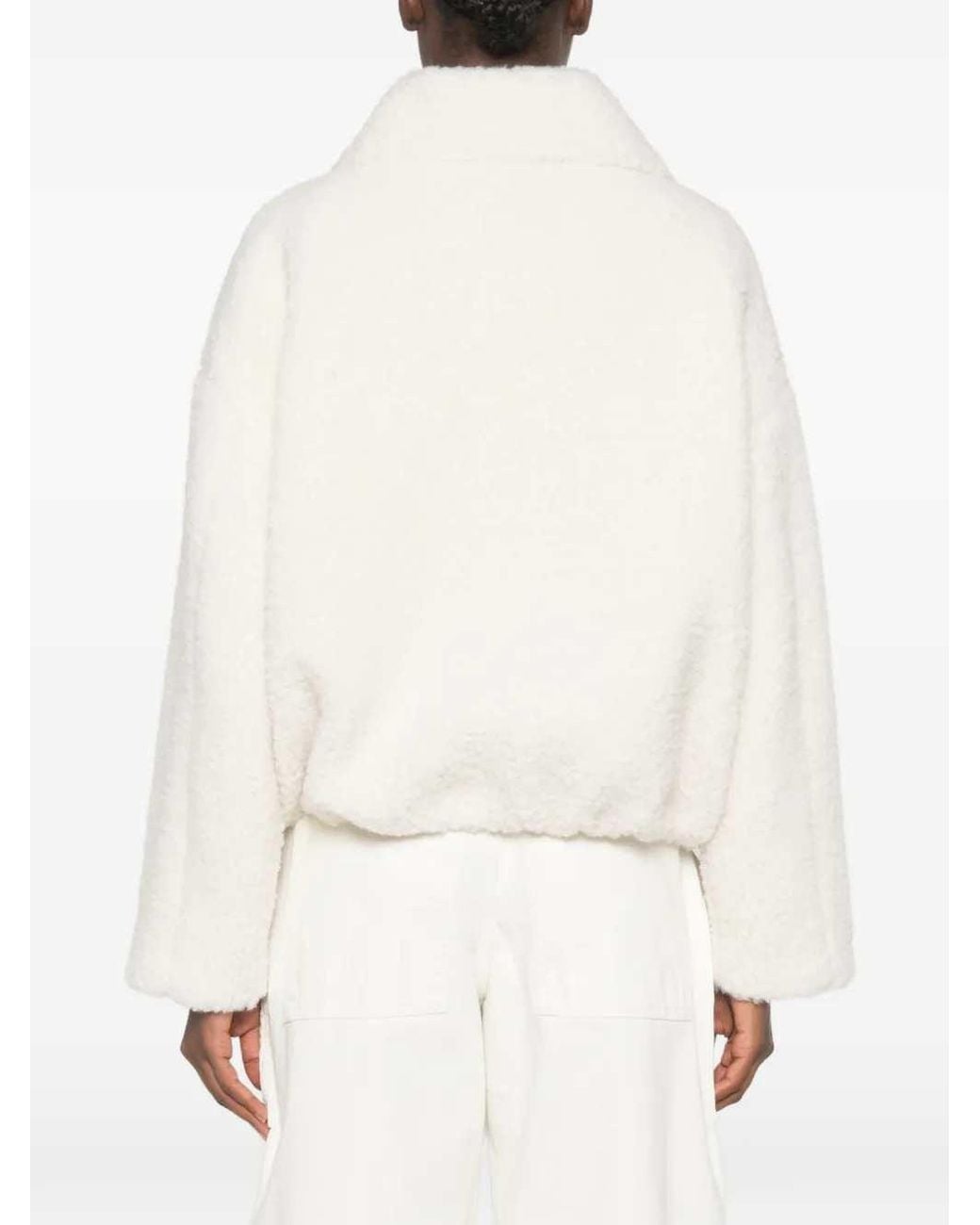 Sportmax White Jacket With Buckled Collar