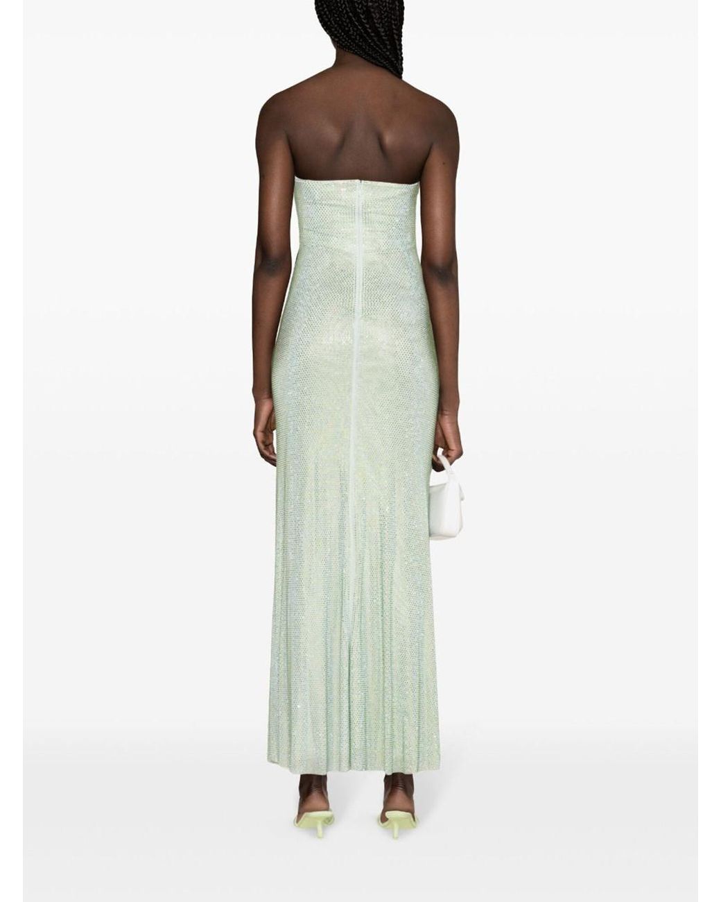 Self-Portrait Strapless Maxi Dress With Mint Rhinestone in Green | Lyst Self-Portrait Strapless Maxi Dress With Mint Rhinestone in Green | Lyst