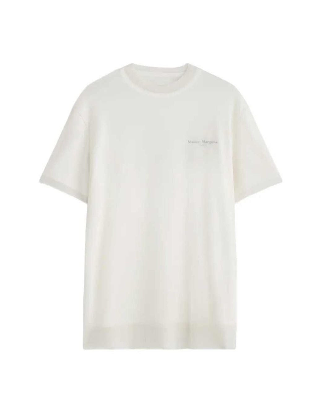 Maison Margiela White Logo-Print Short-Sleeve T-Shirt for men
