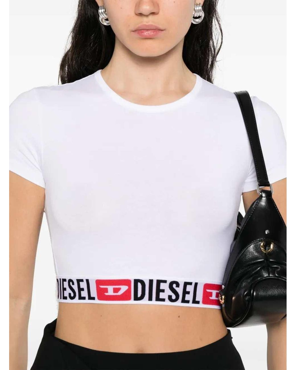DIESEL White Irma-D-Core Crop Top