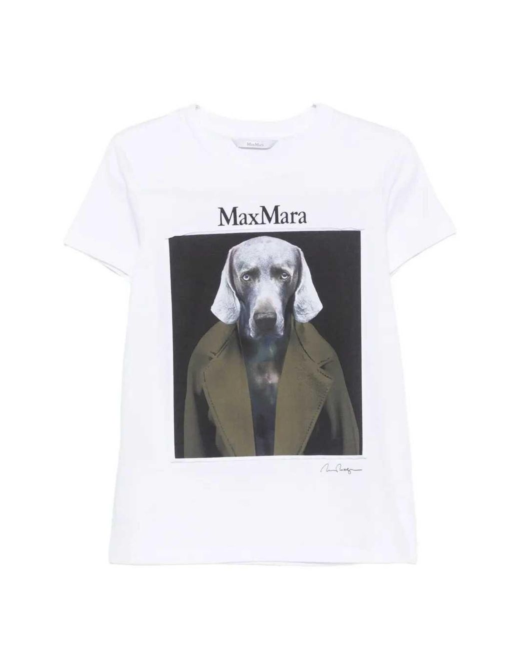 Max Mara White Calca Print Short-Sleeve T-Shirt