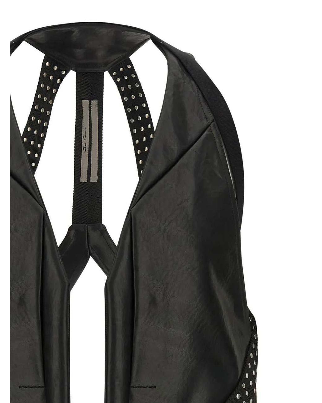 Rick Owens Black Temple Leather Vest