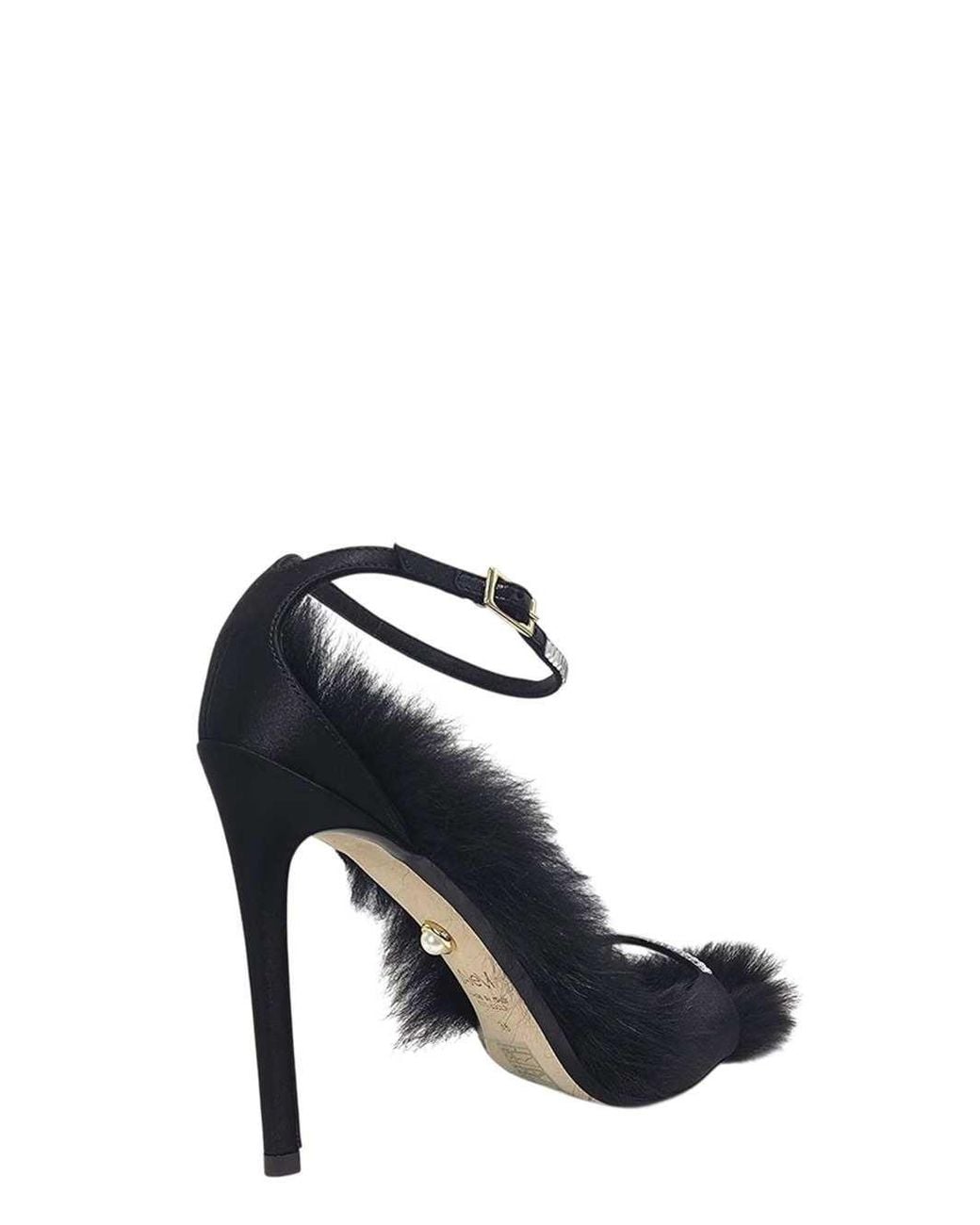 ALEVI Black Ninel Pelliccia Xtal 110 Benny Nero Satinato