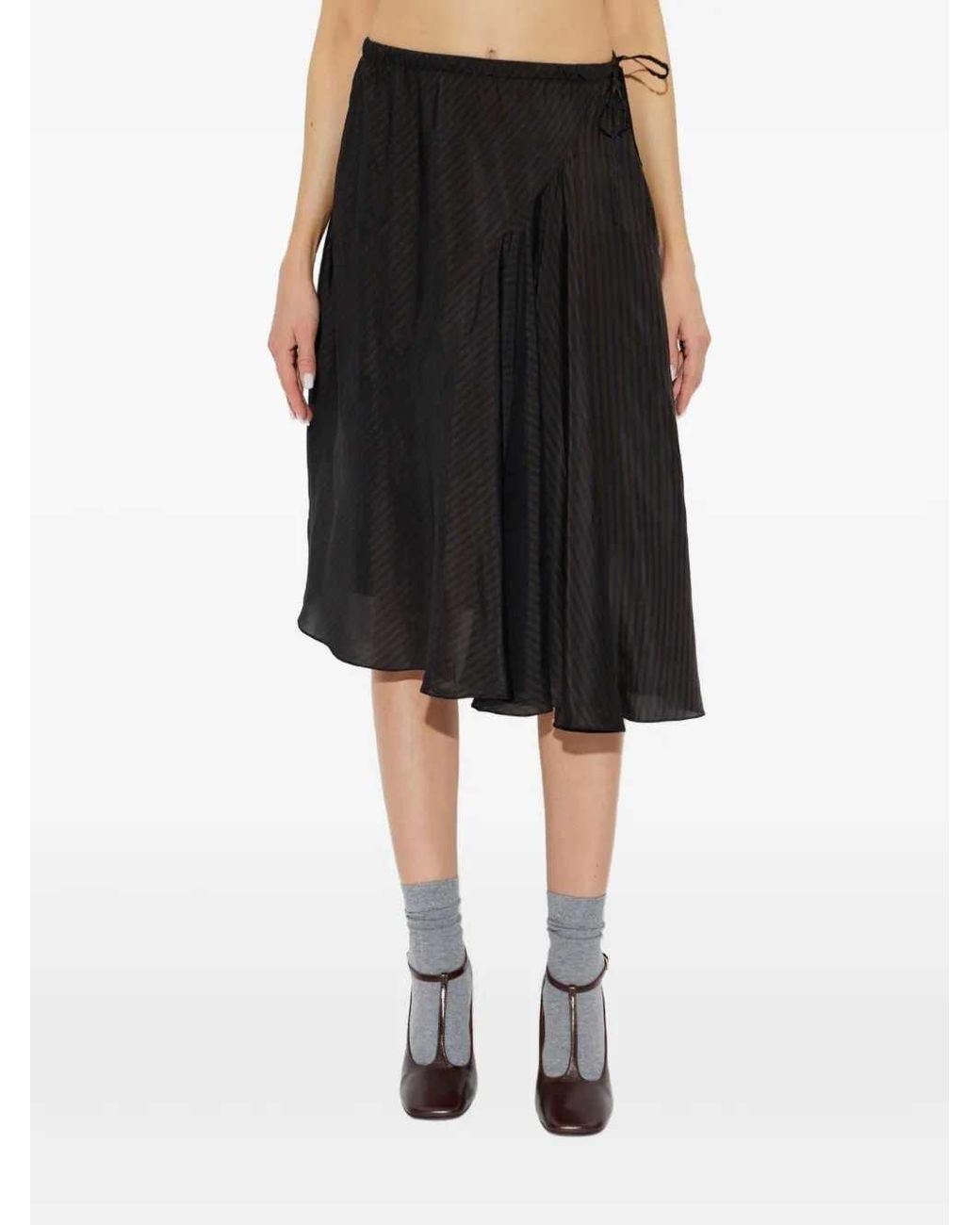 Dries Van Noten Black Sibanna 4284 W.W. Skirt Dbrn