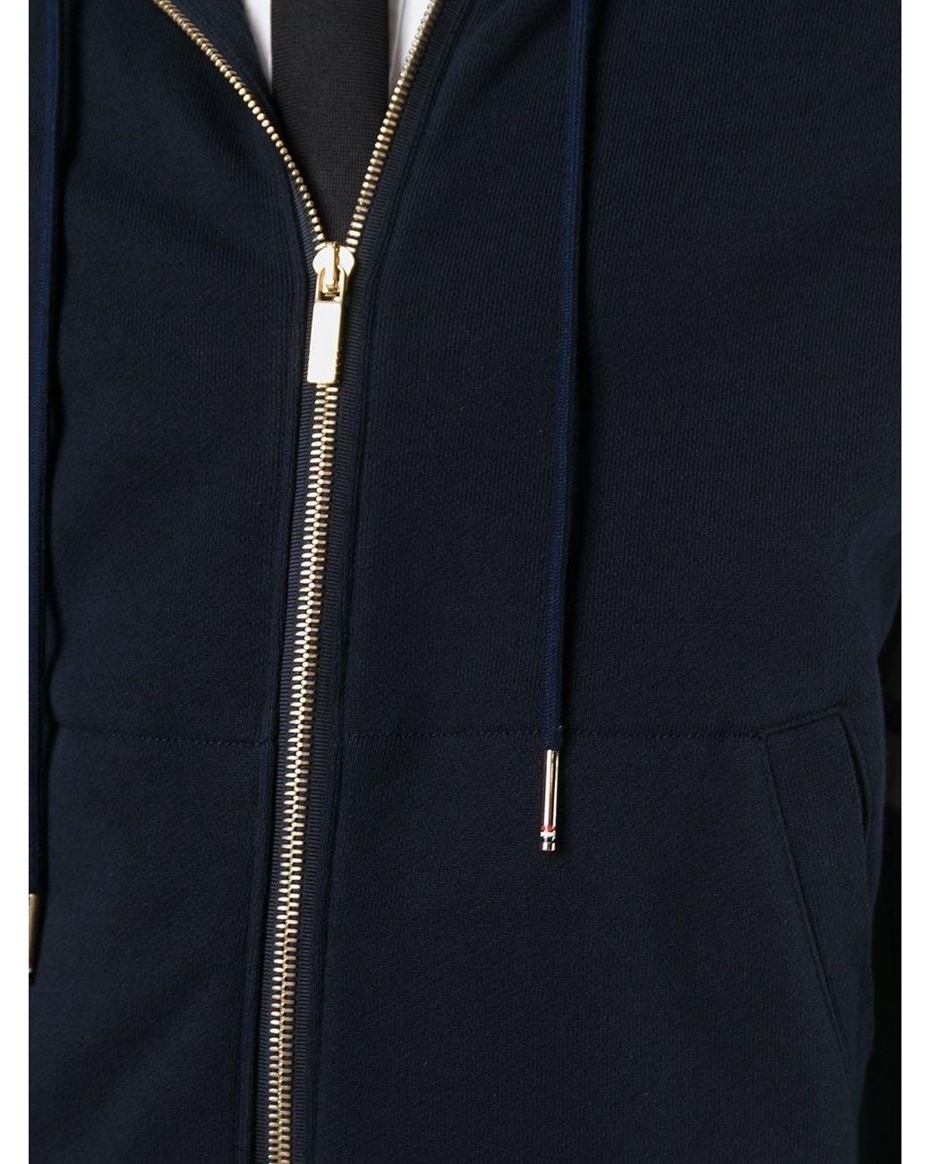 Thom Browne Blue Sweatshirt With 4-Stripe Detail for men
