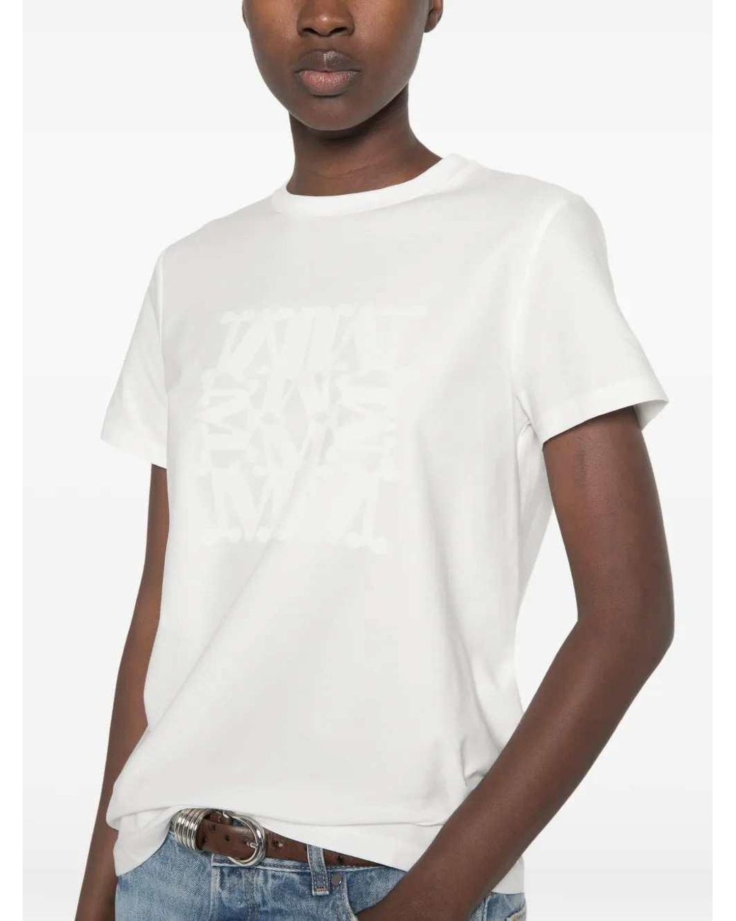 Max Mara White Panfilo Logo Crew-Neck T-Shirt