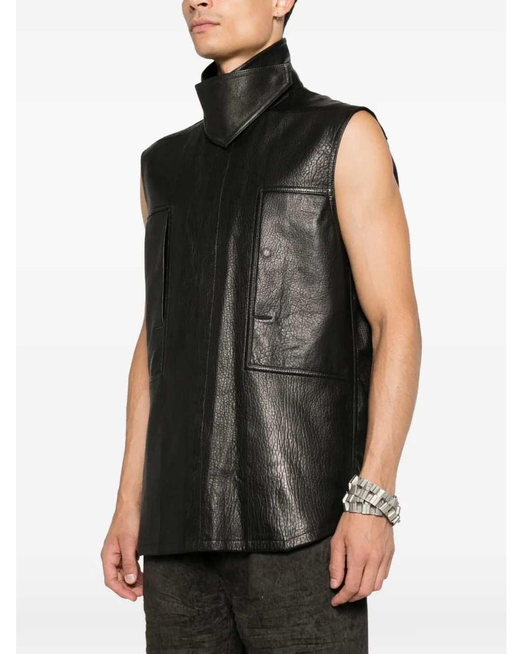 Rick Owens Black High-Neck Jacket for men