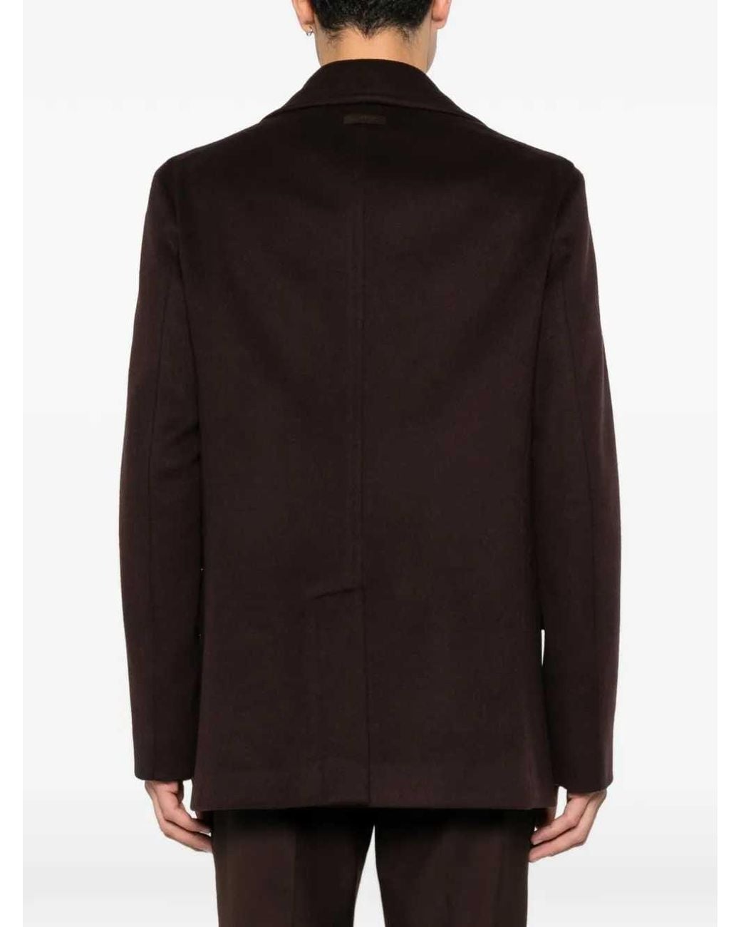 Lardini Brown Double-Breasted Coat for men
