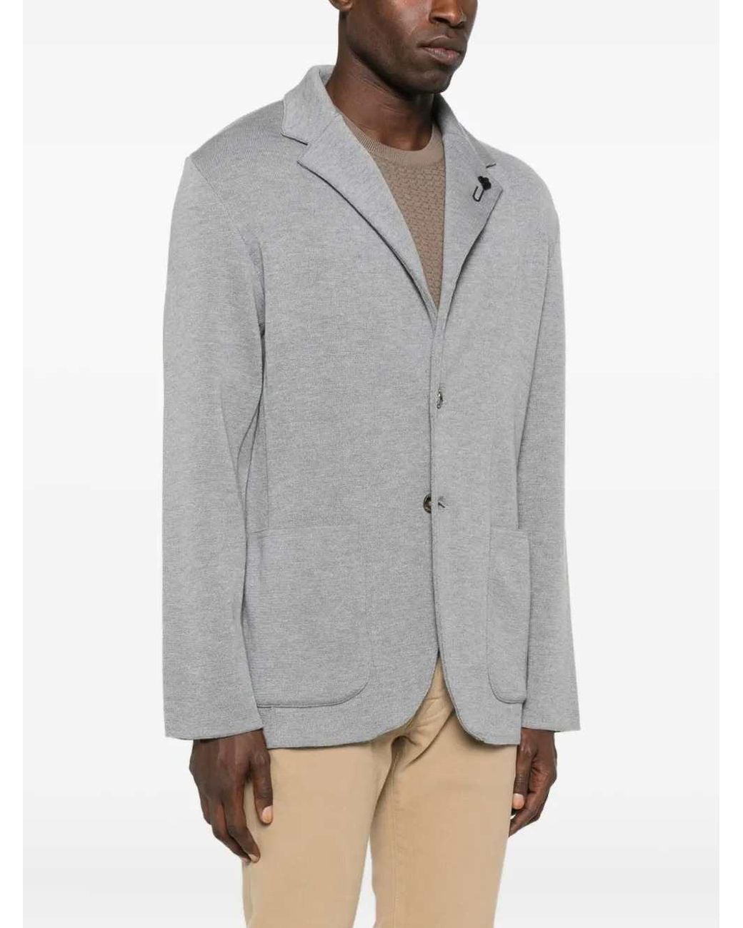 Lardini Gray Blazer With Pockets for men
