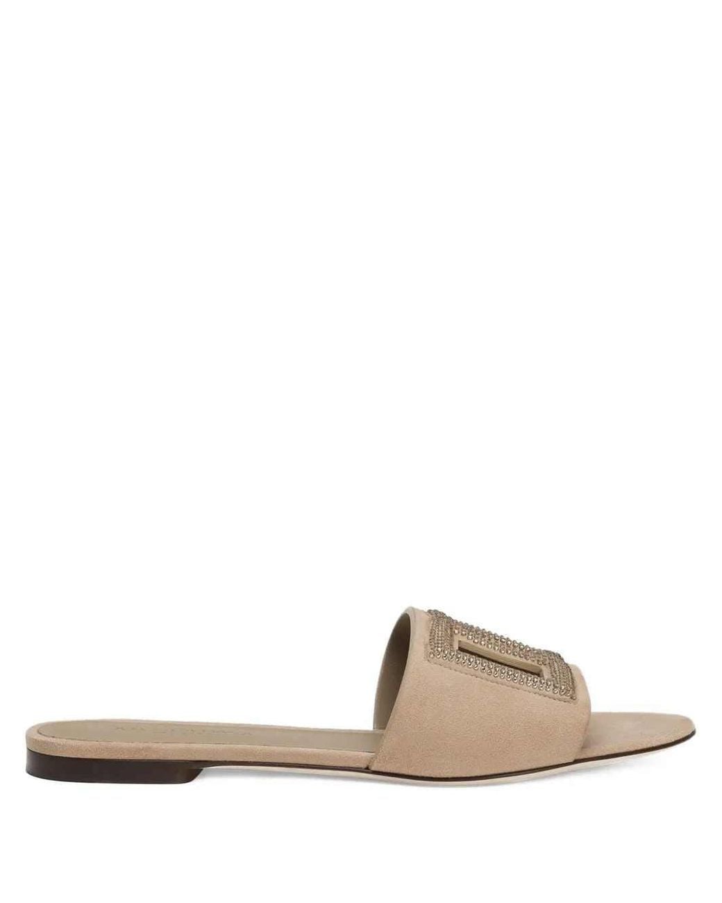 Dolce & Gabbana White Crystal-Embellished Sandals