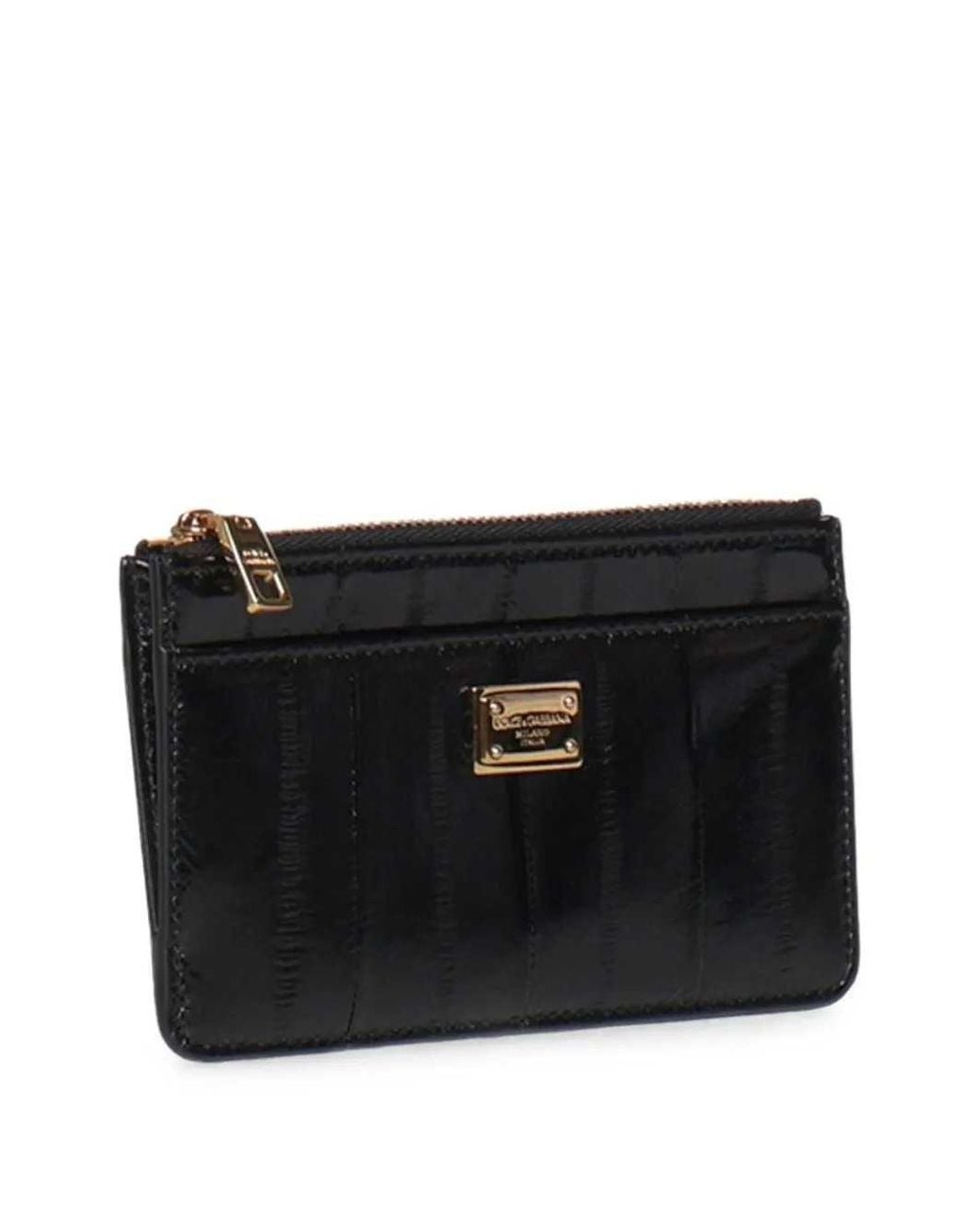 Dolce & Gabbana Black Dolce & Gabbana Card Holder With Logo Plaque Panel