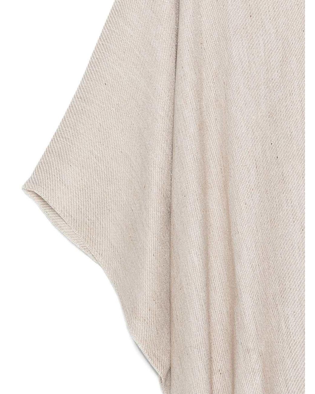 Brunello Cucinelli White Fringed Scarf