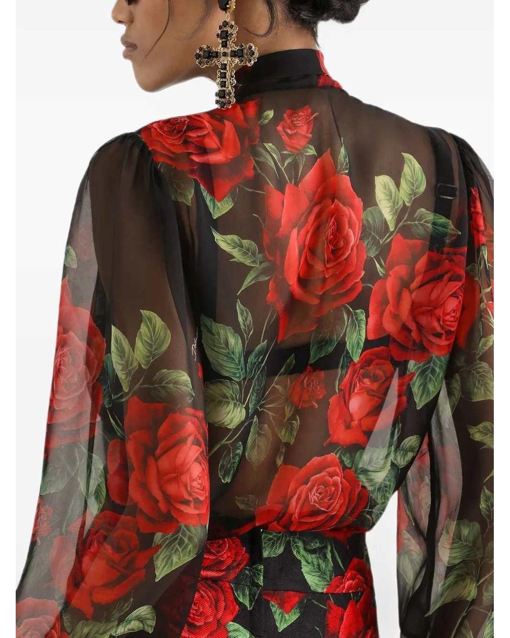Dolce & Gabbana Brown Printed Blouse
