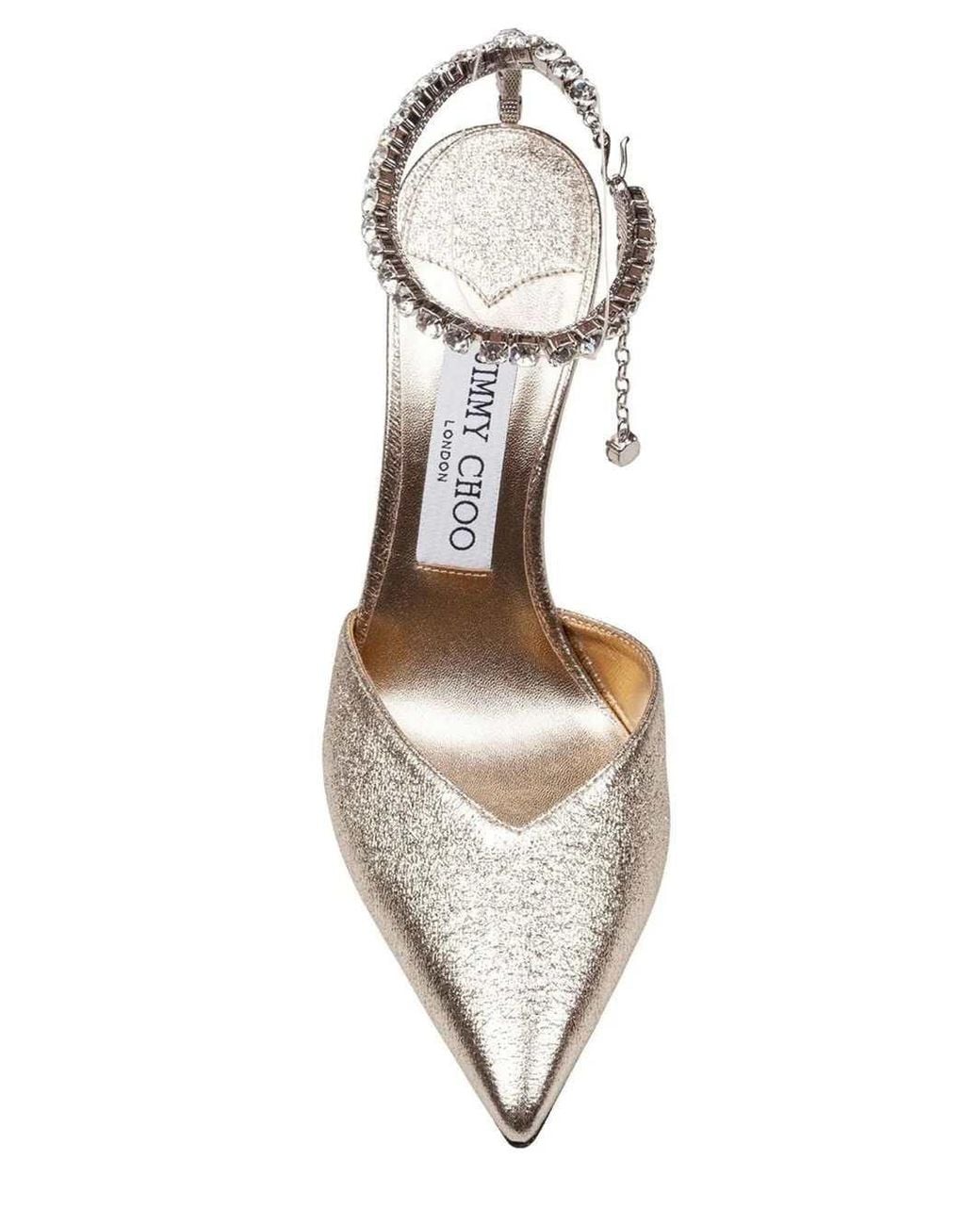 Jimmy Choo Metallic Saeda Embellished High-Heeled Pumps