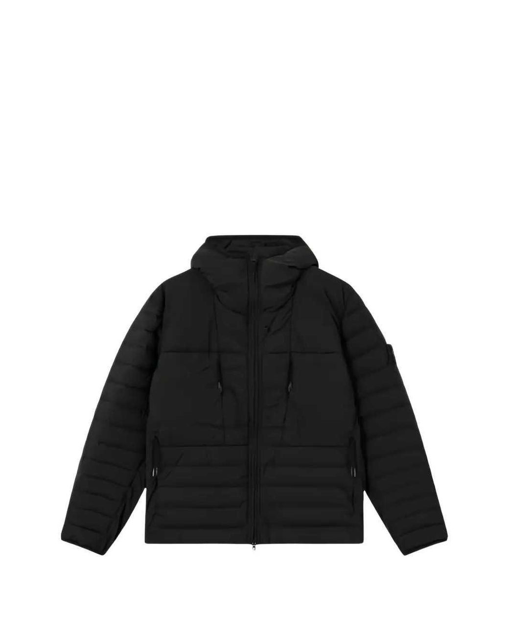 Stone Island Black Padded Hooded Jacket for men