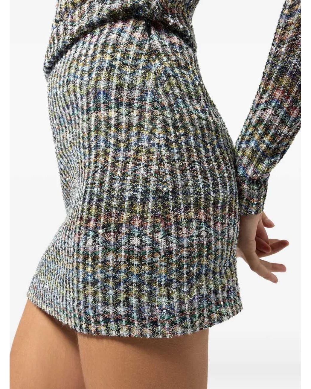 Missoni Gray Sequin Chevron Miniskirt