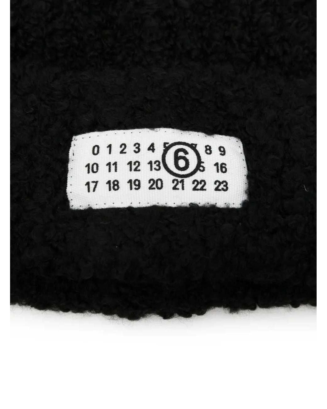 MM6 by Maison Margiela Black Beanie With Appliqué for men