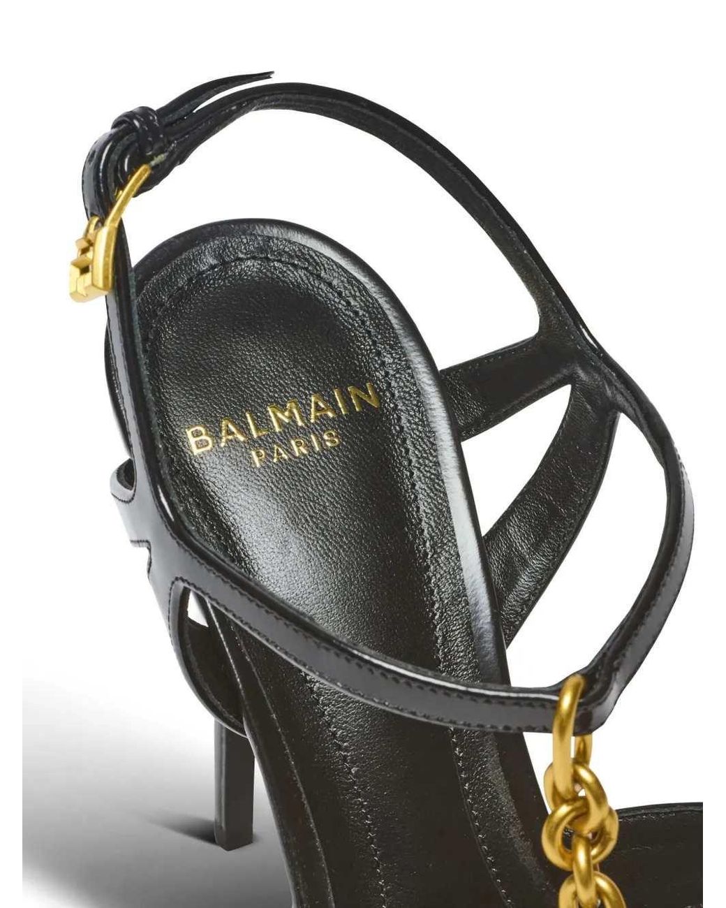 Balmain Black Sync Platform Sandals