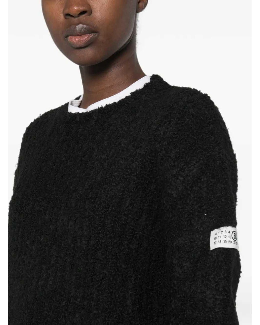MM6 by Maison Margiela Black Sweater With Appliqué