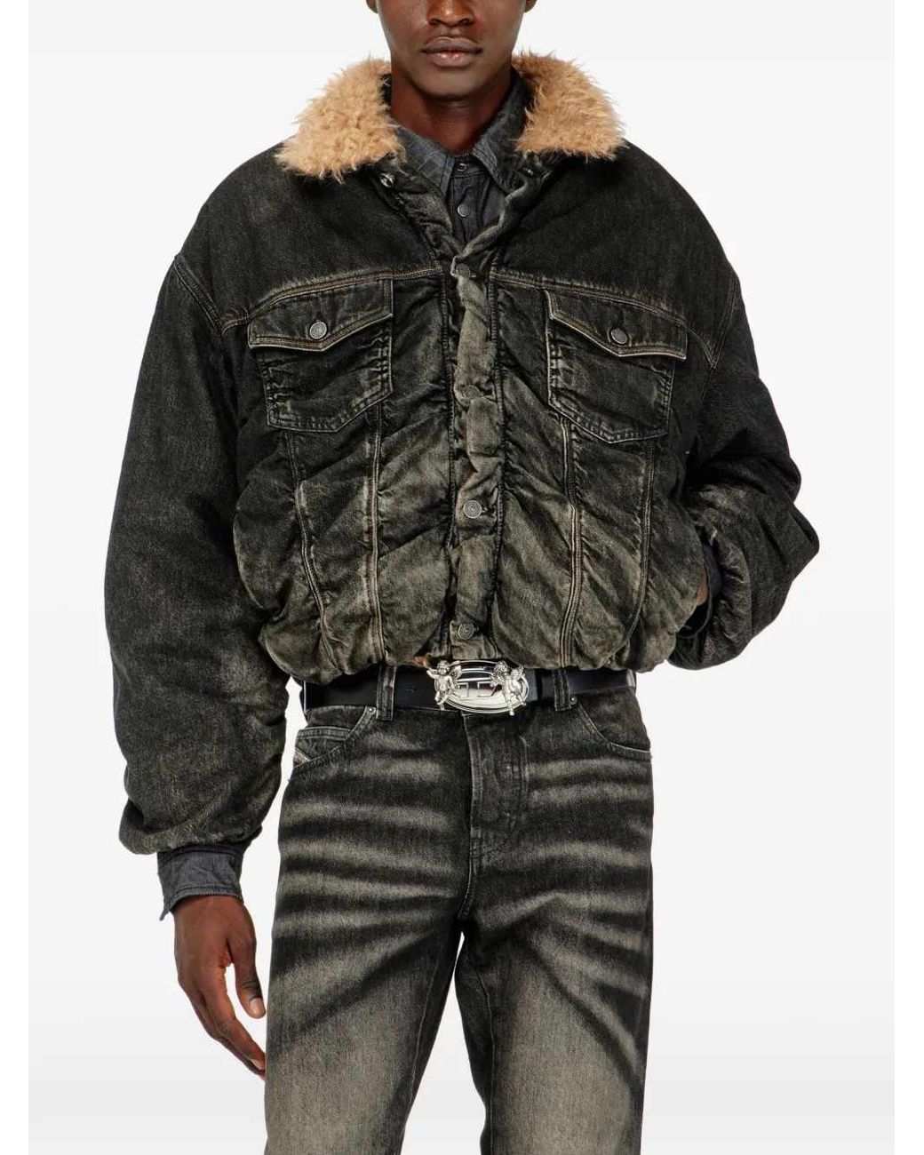 DIESEL Black Ruffled Jacket