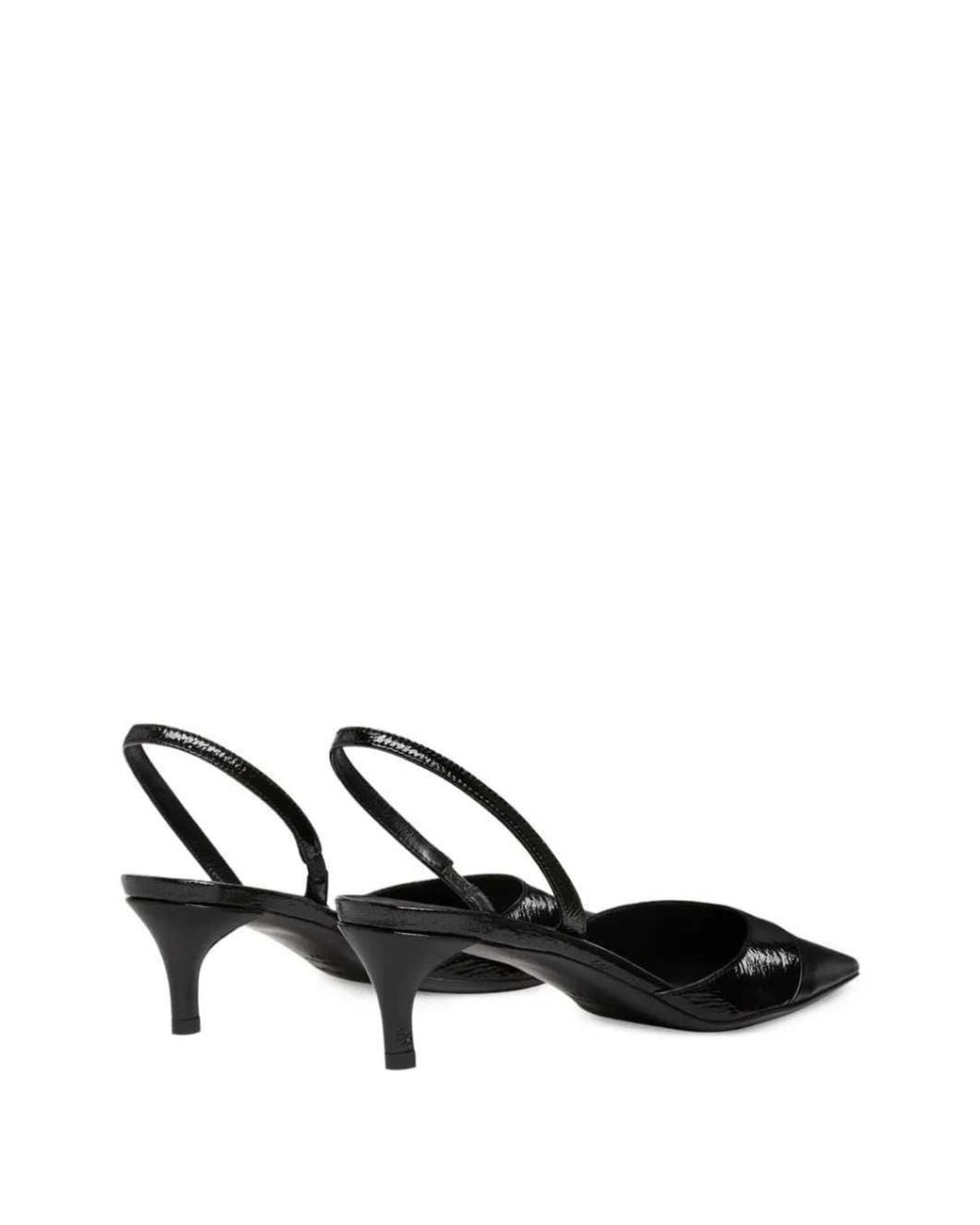 Courreges Black Slingback Pumps With Vinyl Toe