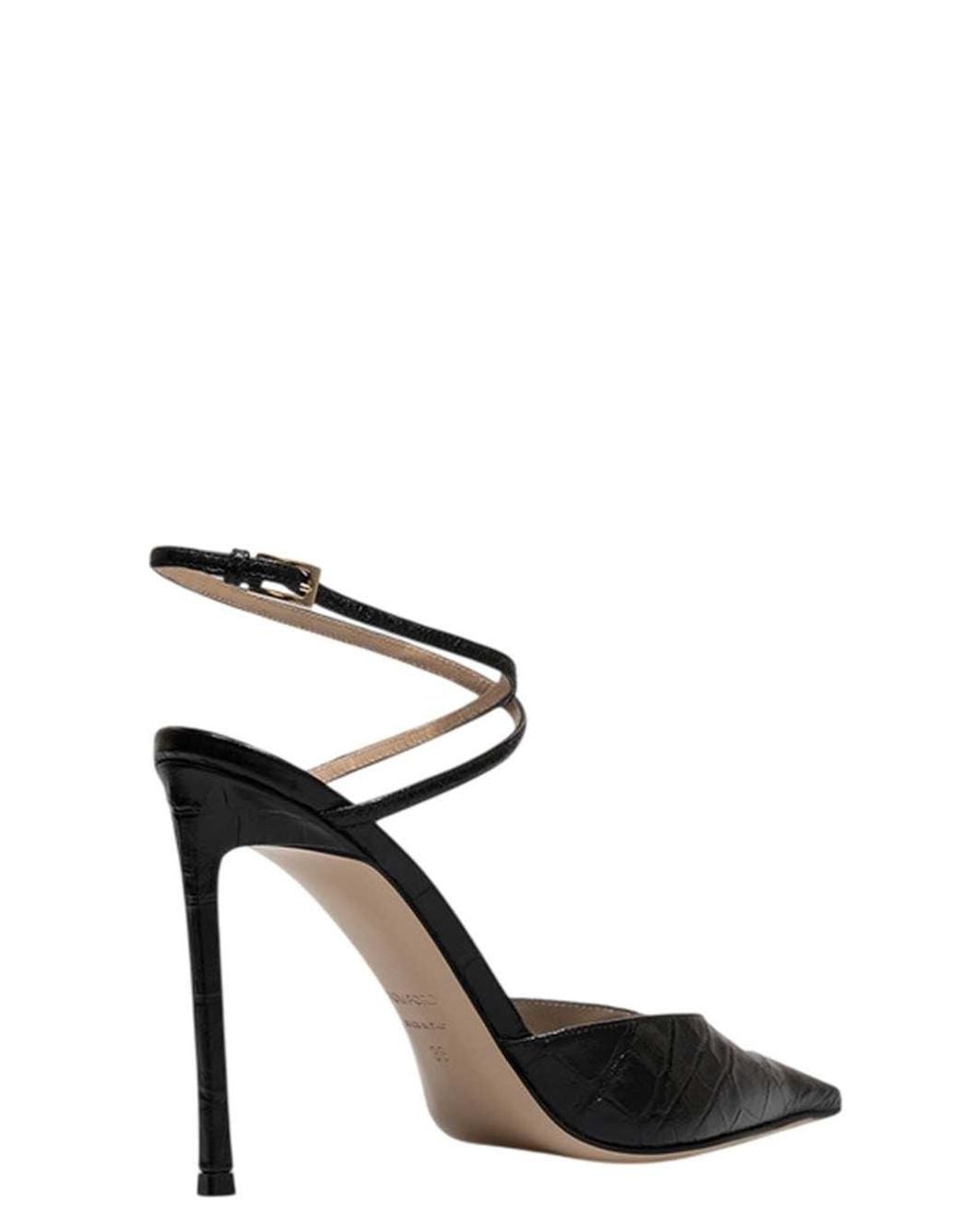 Tom Ford Black Selen Crocodile-Effect Leather Pumps