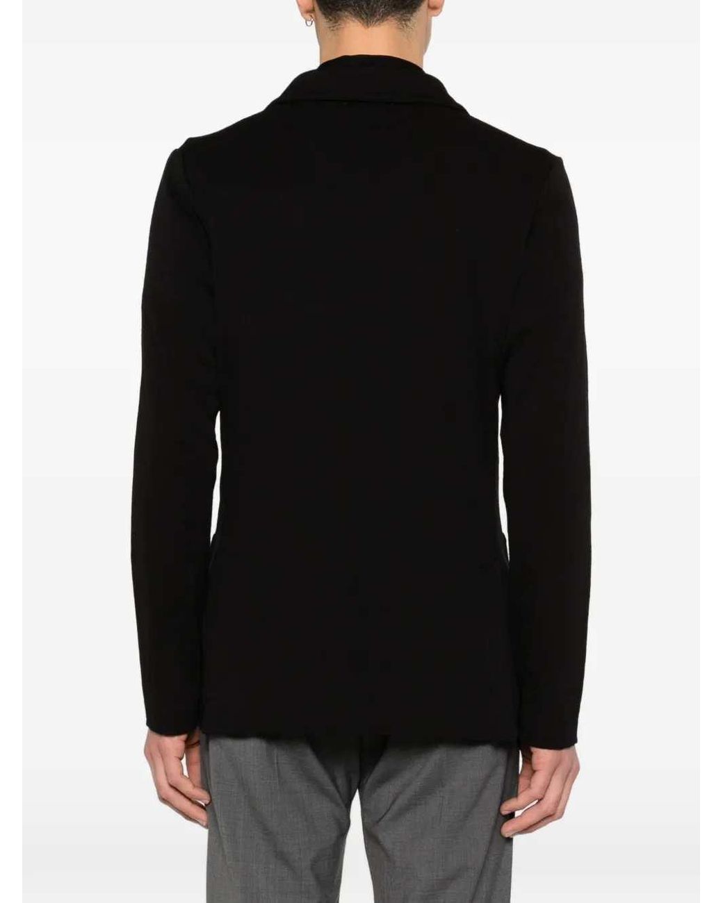 Lardini Black Double-Breasted Jacket for men