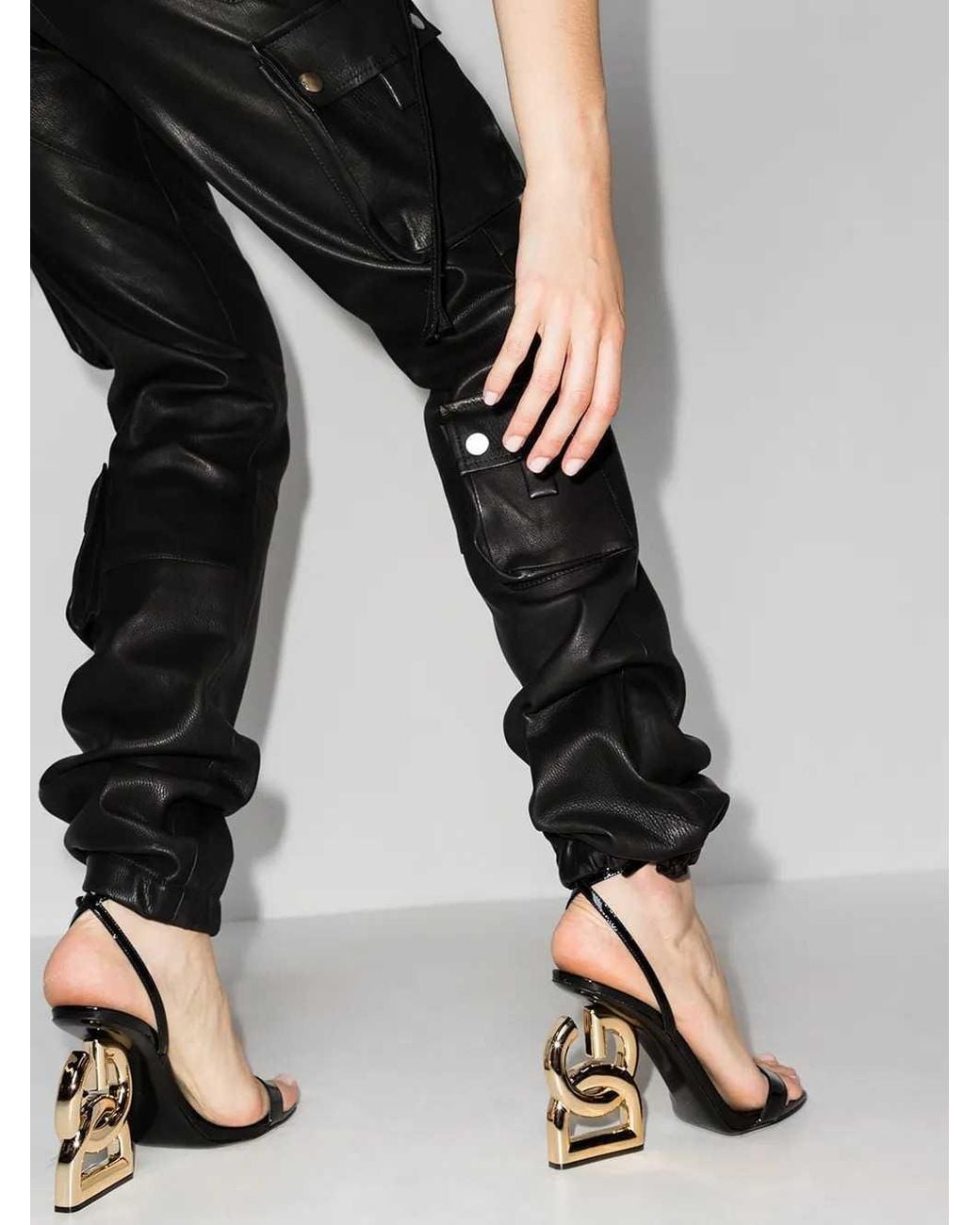Dolce & Gabbana Black Dg Pop Keira Sandals