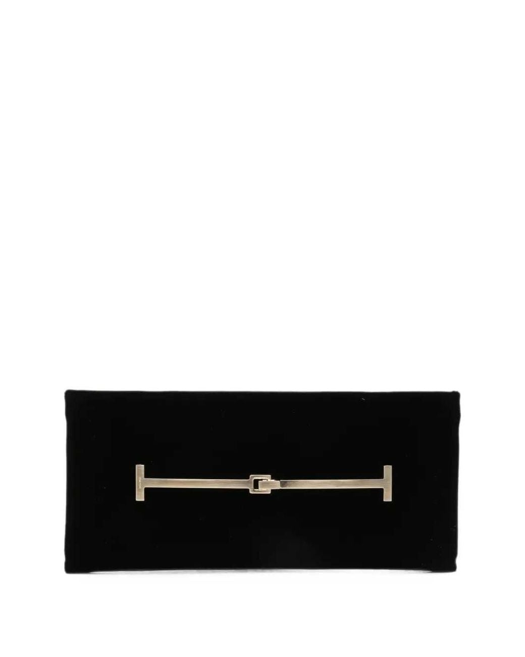 Tom Ford Black Velvet Clutch With T-Strap