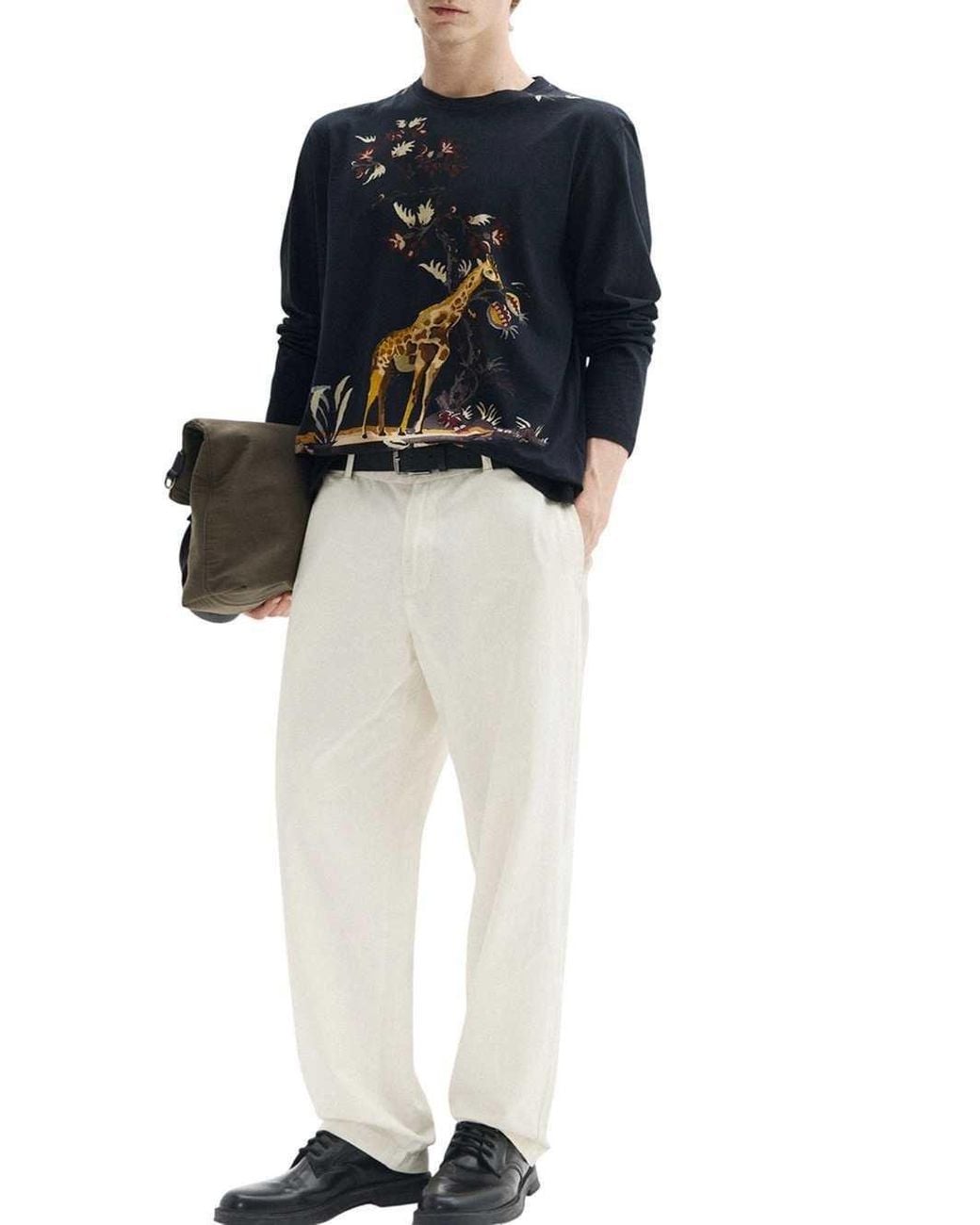 Etro Blue Roma Long-Sleeve Crew-Neck Top for men