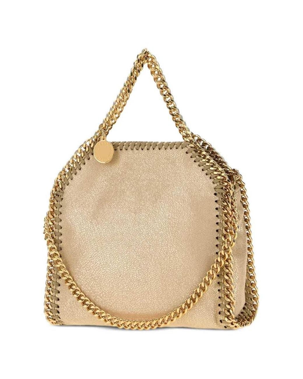 Stella McCartney Natural Falabella Micro Tote Bag With Chain