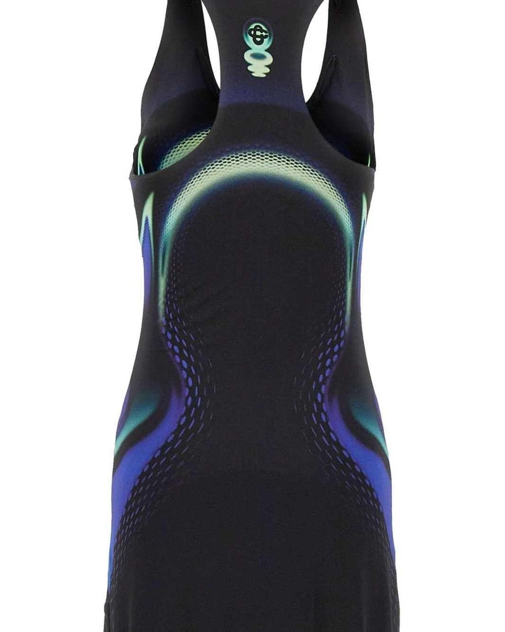 Casablanca Blue Sporchid Slinky Midi Dress