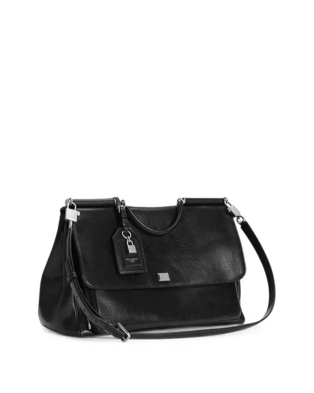 Dolce & Gabbana Black My Sicily Calfskin Handbag for men