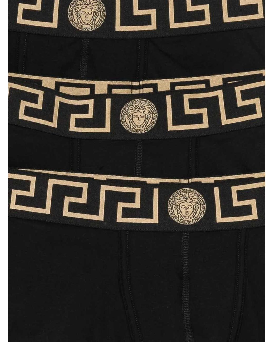 Versace Black Logo-Print Boxer Shorts (Set Of Three) for men