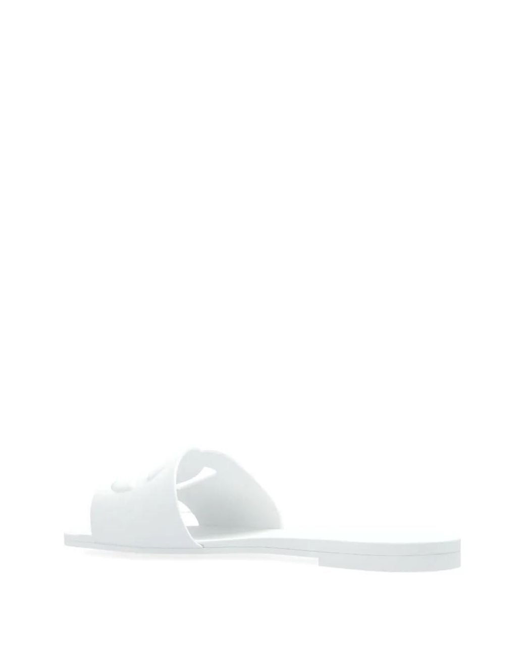 Dolce & Gabbana White Slide Sandals