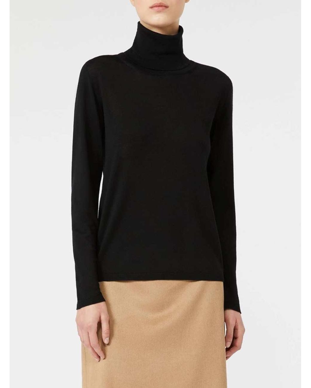 Max Mara Black Wool Turtleneck Sweater