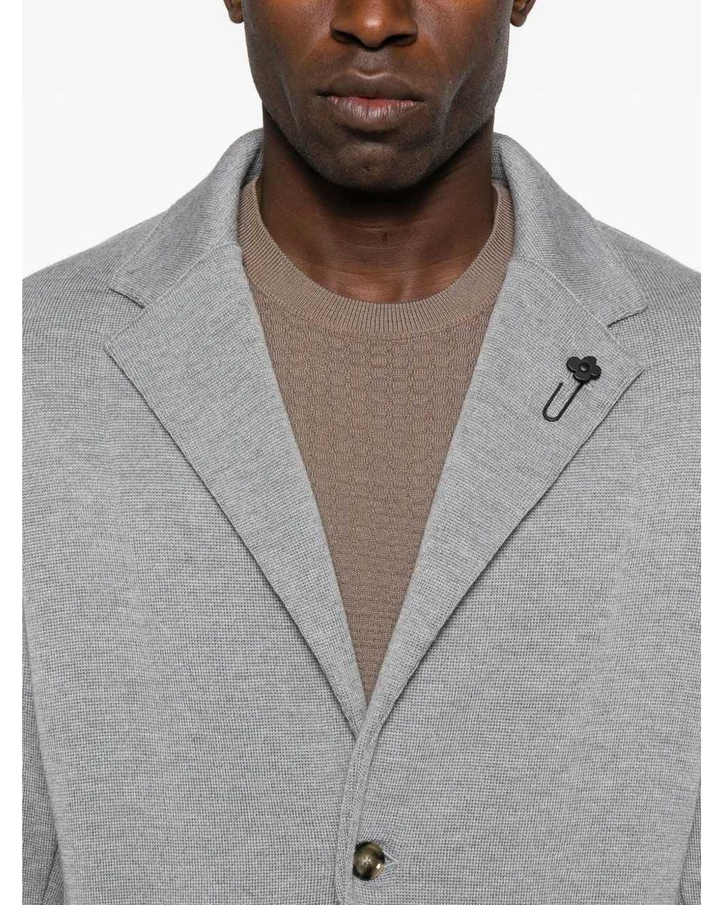 Lardini Gray Blazer With Pockets for men