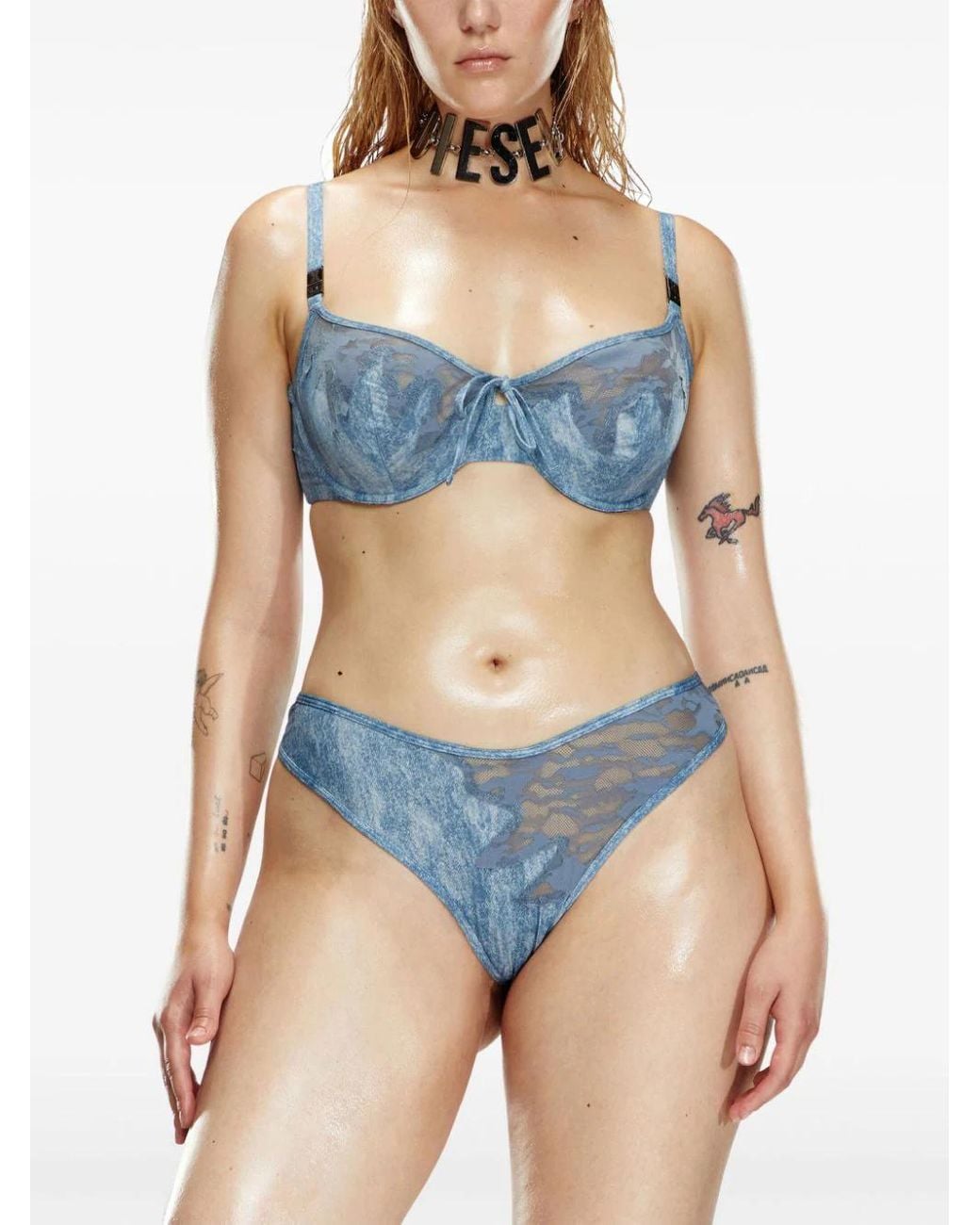 Diesel X Fenty By Rihanna Blue C-Balconette-Lace-Bra