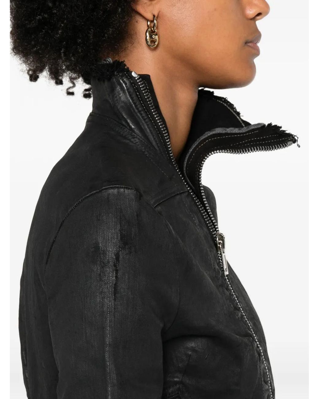 Rick Owens Asymmetrical Zip Jacket in Black | Lyst