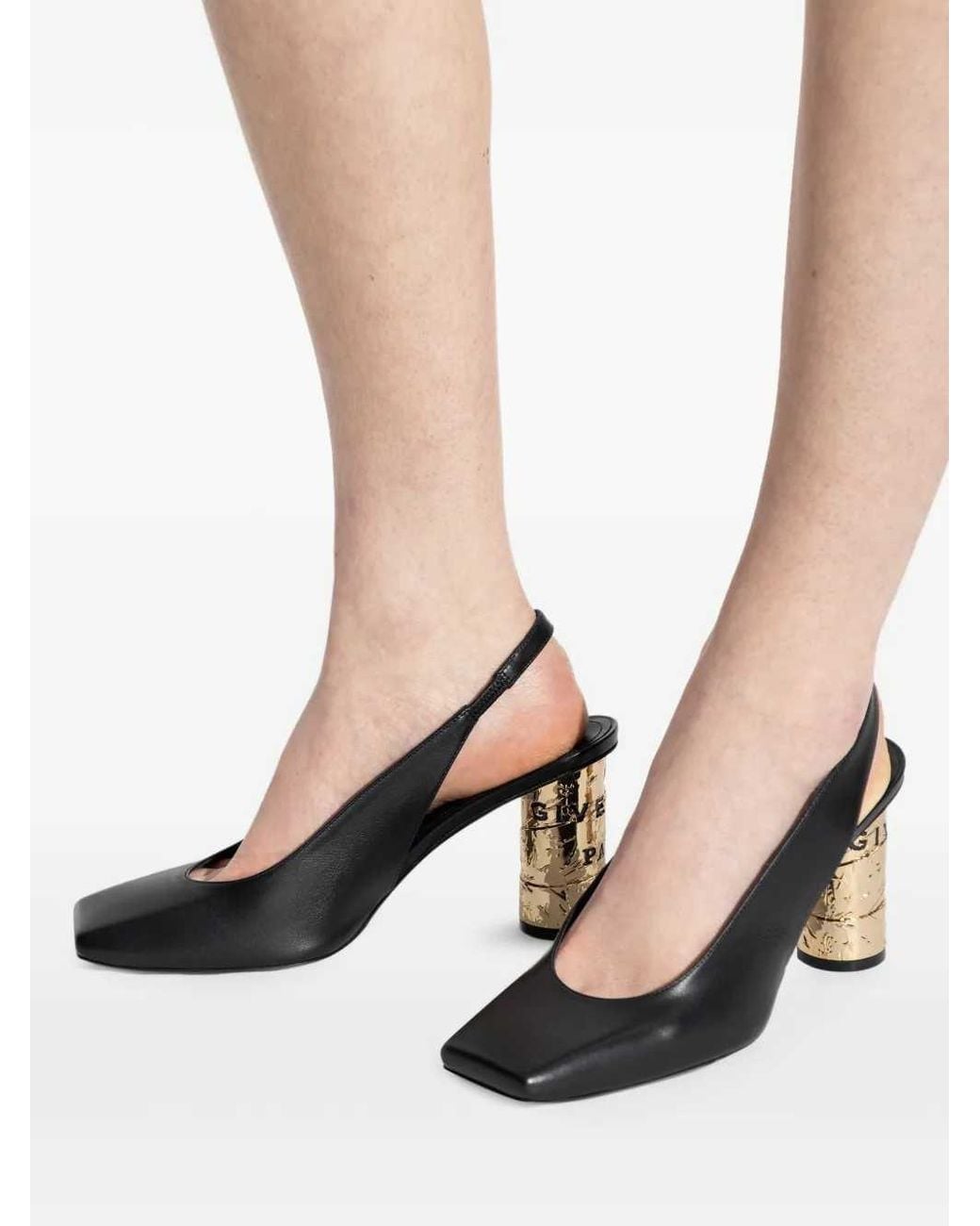 Givenchy Black Square-Toe Pumps