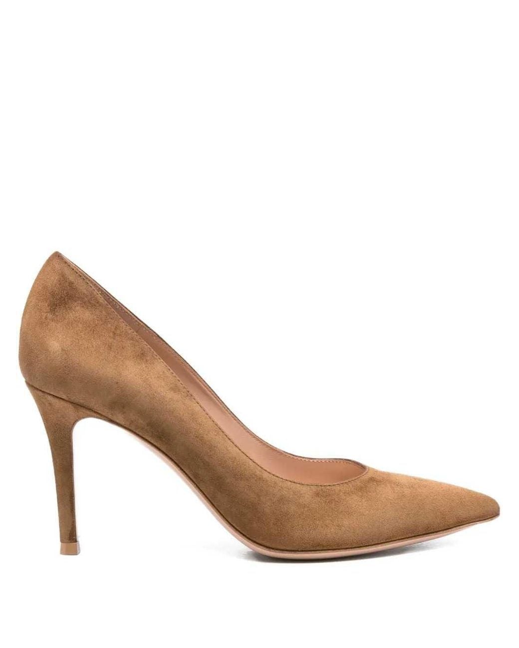 Gianvito Rossi Brown Gianvito 85 Pointed-Toe Pumps