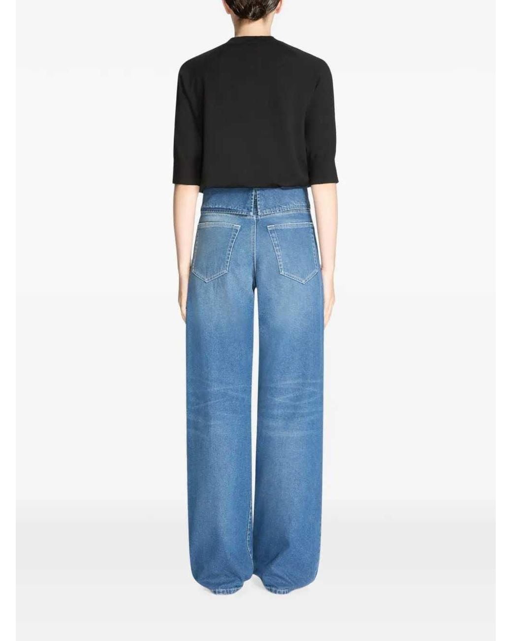 Dries Van Noten Blue Folded-Waist Jeans