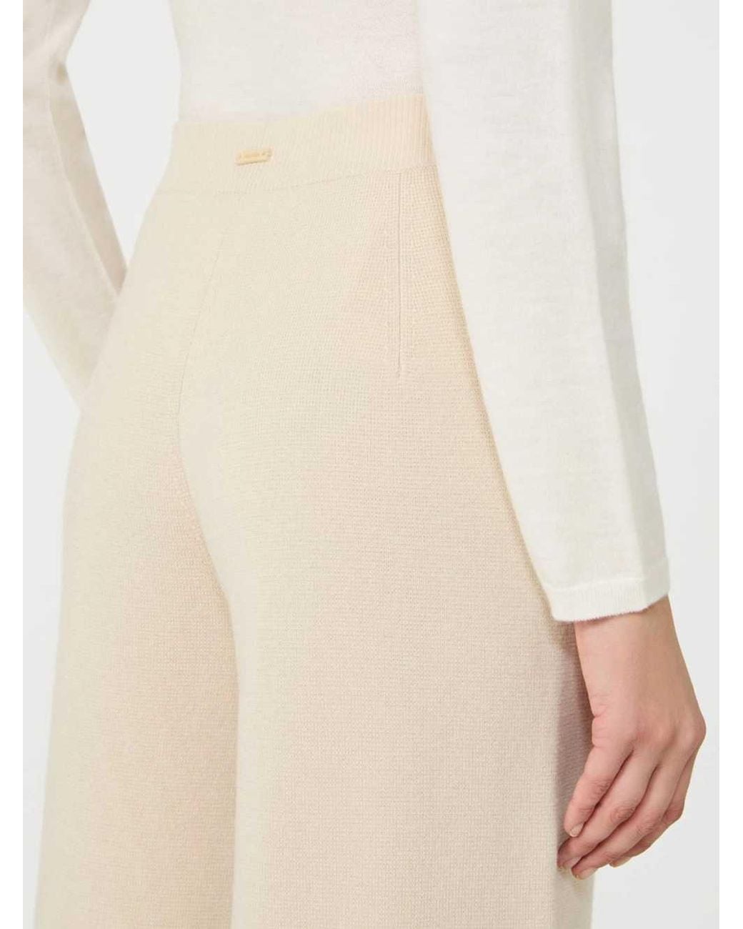 Max Mara White Wide-Leg Wool And Cashmere Blend Trousers