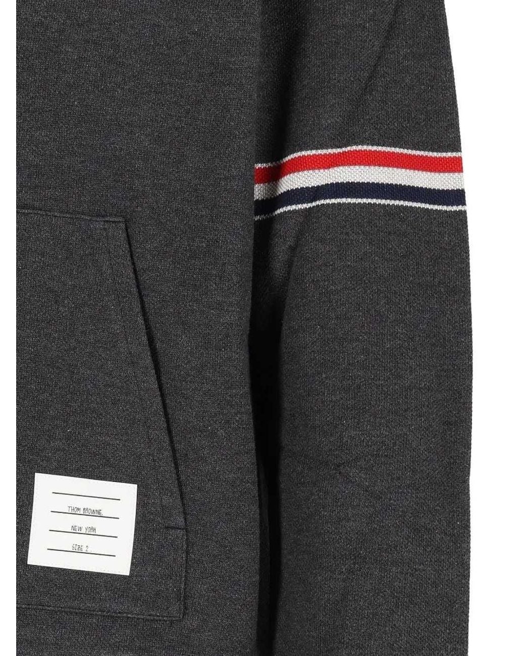 Thom Browne Black Button-Detail Striped Sweater for men