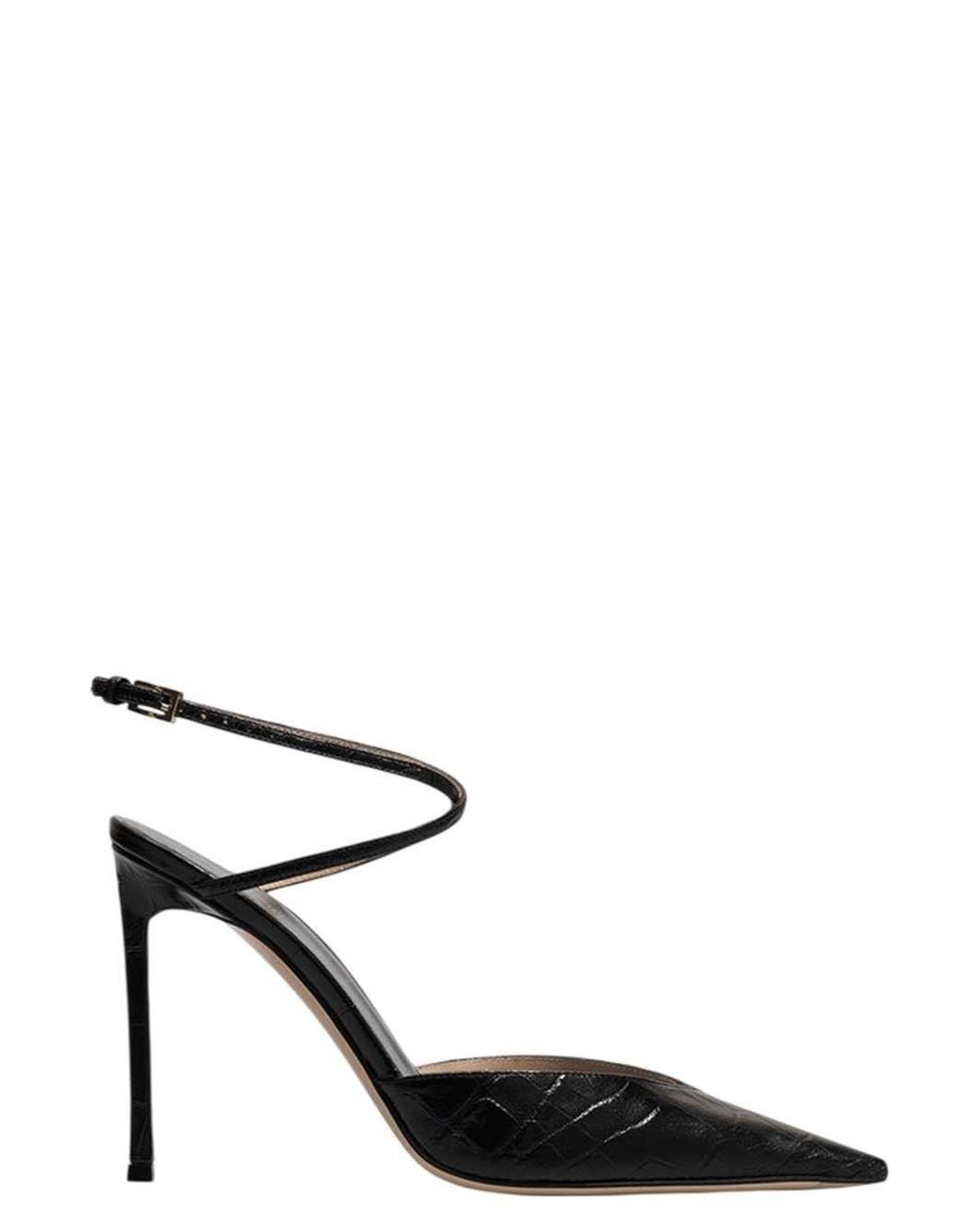 Tom Ford Black Selen Crocodile-Effect Leather Pumps