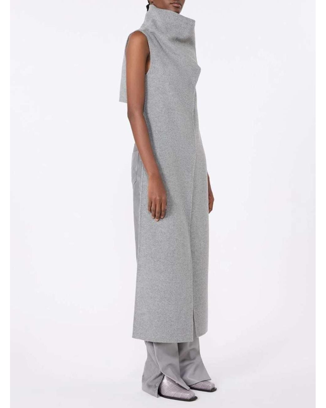 Sportmax Gray Pure Wool Long Coat