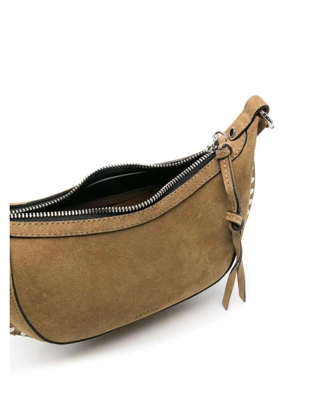 Isabel Marant Brown Oskan Moon Shoulder Bag With Decorative Studs