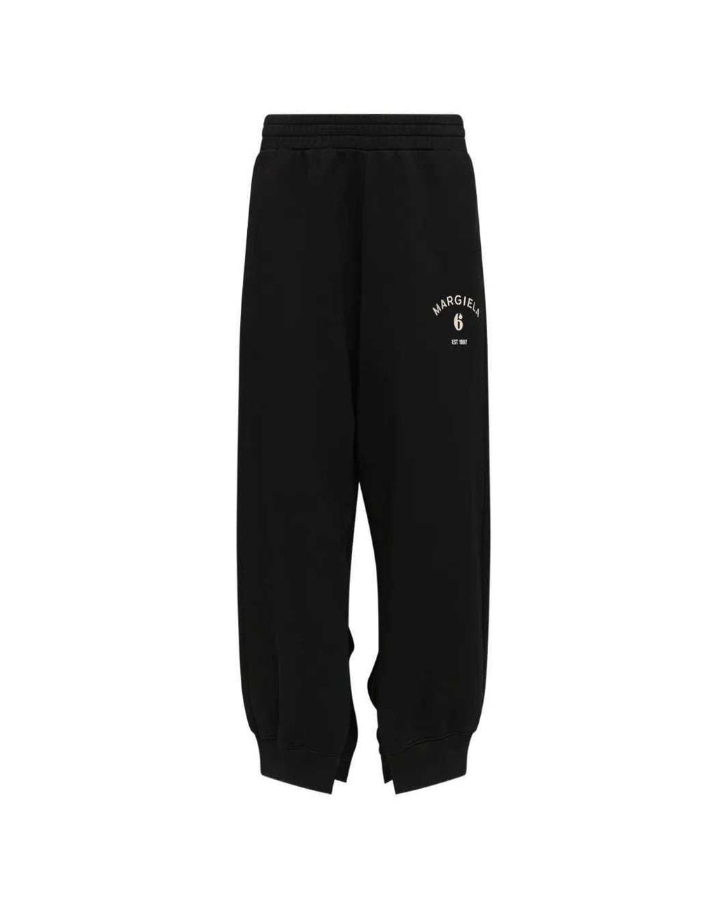 MM6 by Maison Margiela Black Logo-Print Sweatpants